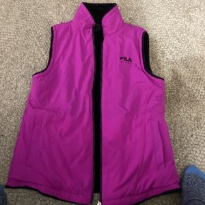 Fila reversible vest. Soft furry! Awesome color!